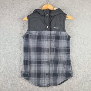 Columbia Black and Gray Women's Plaid Vest